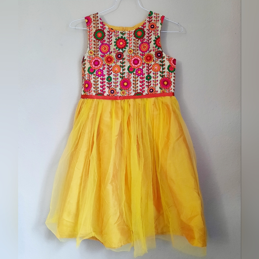 A.T.U.N. Girls' Embroidered Floral Fit & Flare Dress Special Occasion Youth 9-10